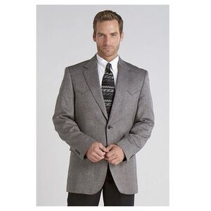New Plano Donegal Sport Coat -  Grey Black Wool Blend Tweed Blazer 44R - NWT